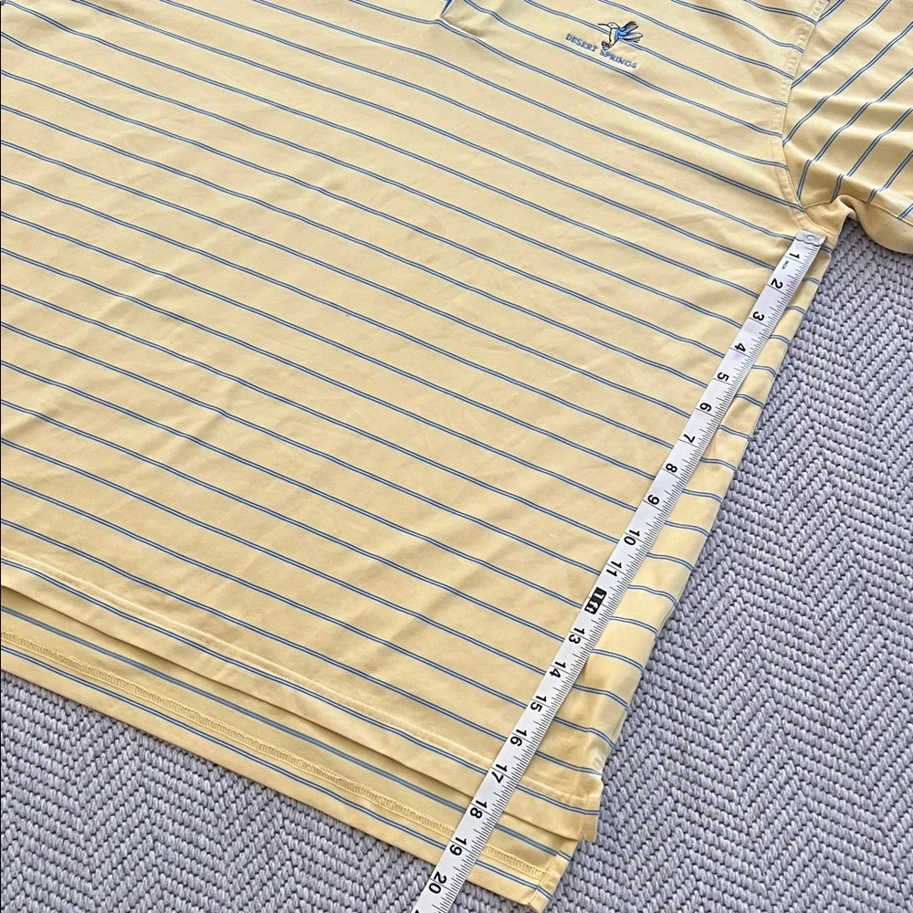 adidas Yellow Polo with Blue Stripe Details